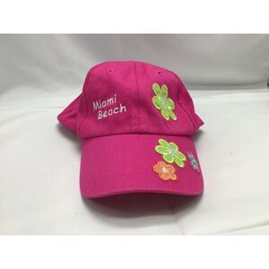 South Athletics Pink Miami Beach Ball Cap Flowers Adjustable Beach Sporty